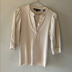 Veronica Beard Cream Button-Down Shirt